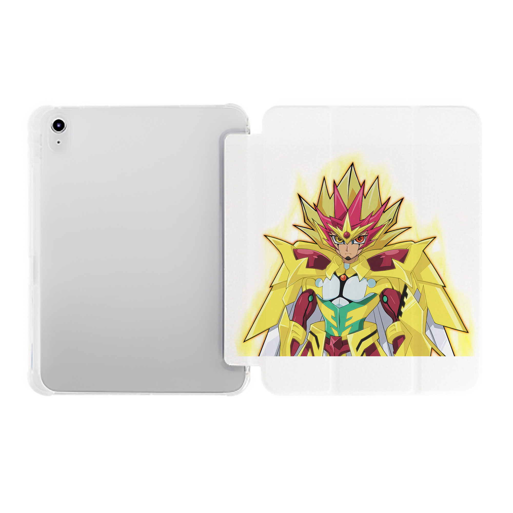 （画像用） 遊☆戯☆王 Yu-Gi-Oh! IPad ケース ペン収納付き 三つ折りスタンド PUレザー×シリコン 対応機種9.5/10.5/10.9インチ